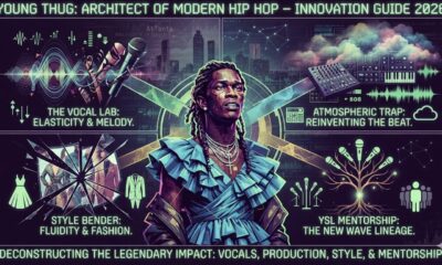 Young Thug performing on stage during a live hip hop concert, showcasing the creative style and musical innovation that made him one of the most influential artists in modern hip hop.