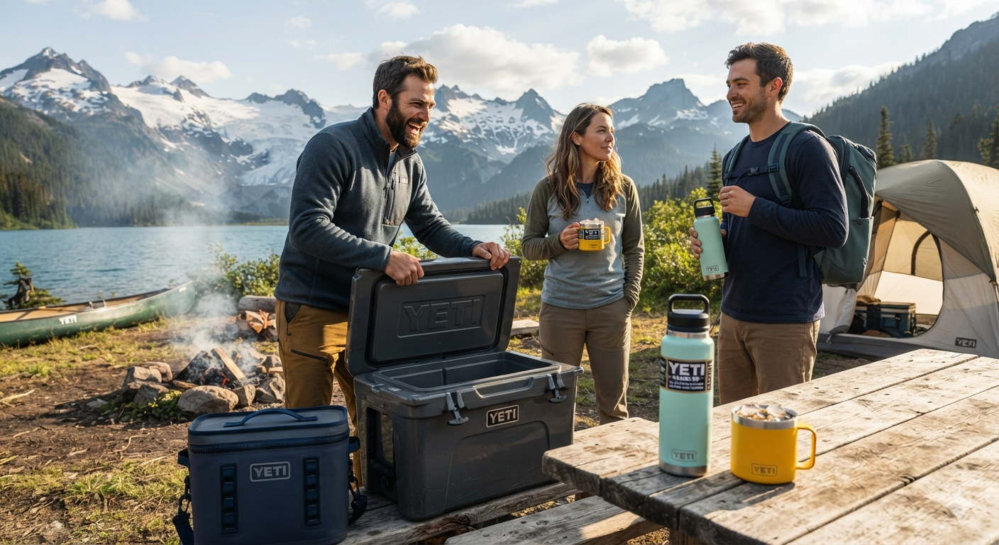 YETI premium outdoor products including coolers and drinkware used in outdoor lifestyle activities in 2026