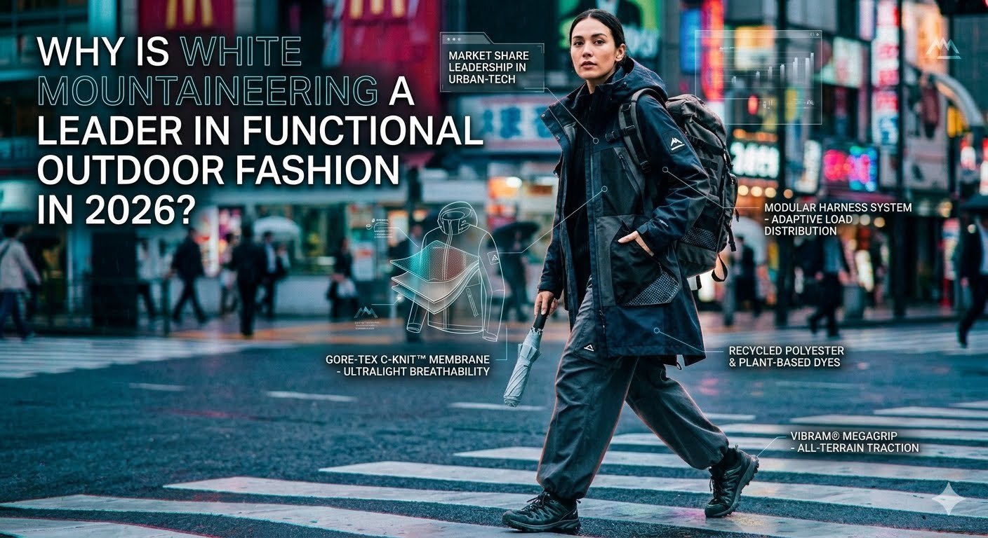 White Mountaineering leading functional outdoor fashion with technical clothing, practical design, and Japanese outdoor style
