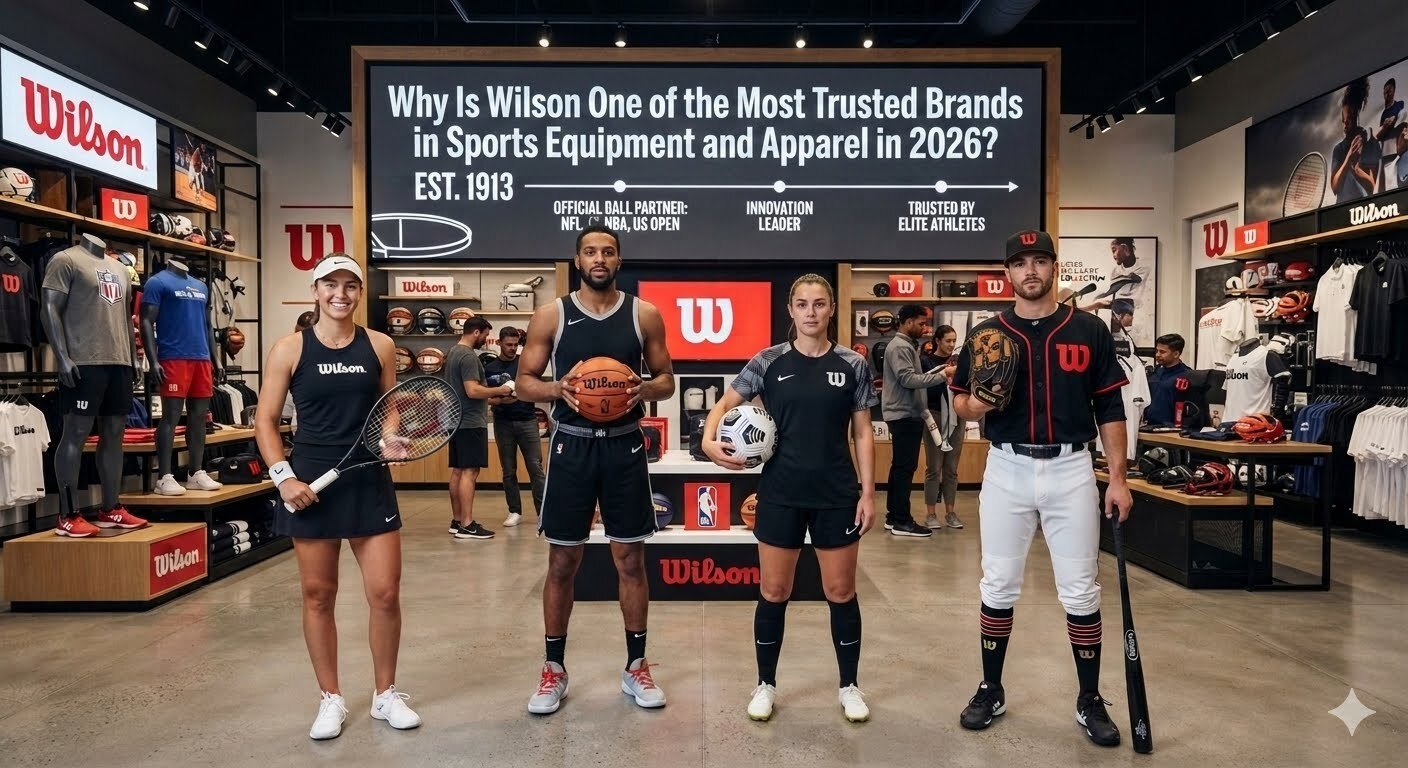 Wilson sports equipment and apparel showcasing why Wilson is a trusted sports brand for athletes and sports enthusiasts.